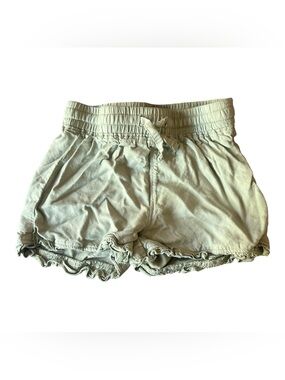 okie dokie Light Sage Ruffle-Hem Drawstring Athletic Shorts